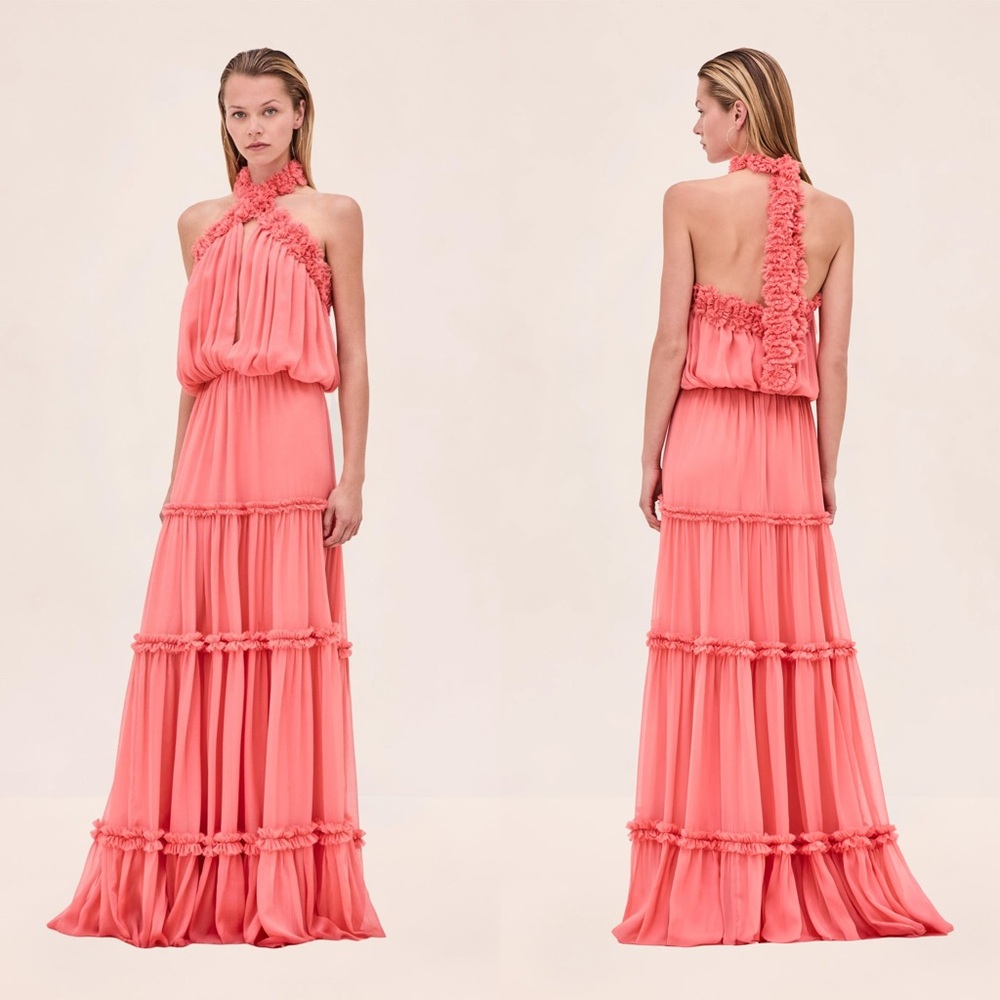 Alexis Izbelle Tiered Halter Maxi Dress